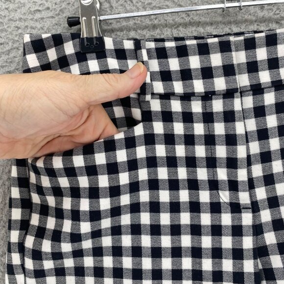 LOFT Pants Womens 4 Julie Riviera Black White Gingham Crop Capri Stretch Skinny - Picture 5 of 12